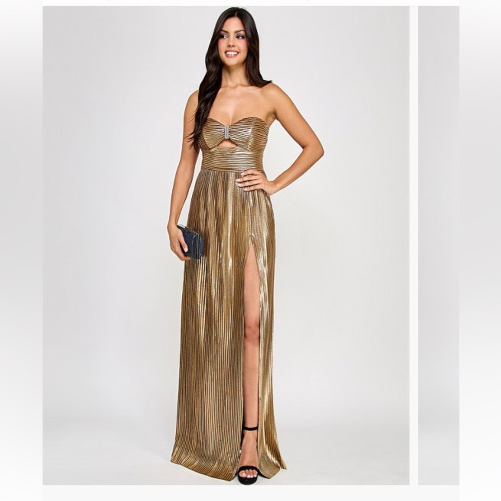 NWT Gold prom dress by Emerald Sundae size S